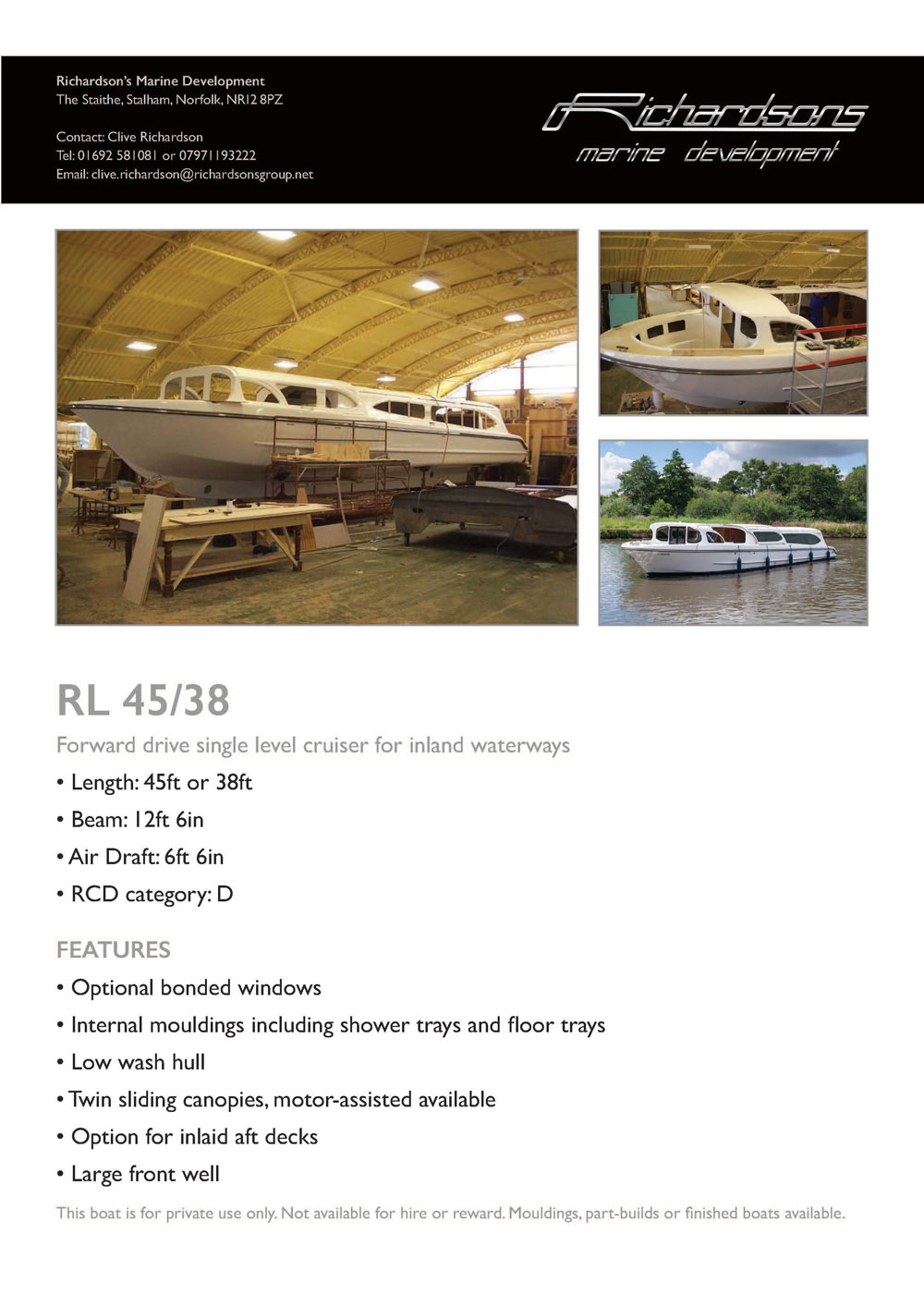 RL 45/38 Forward drive single level cruiser for inland waterways